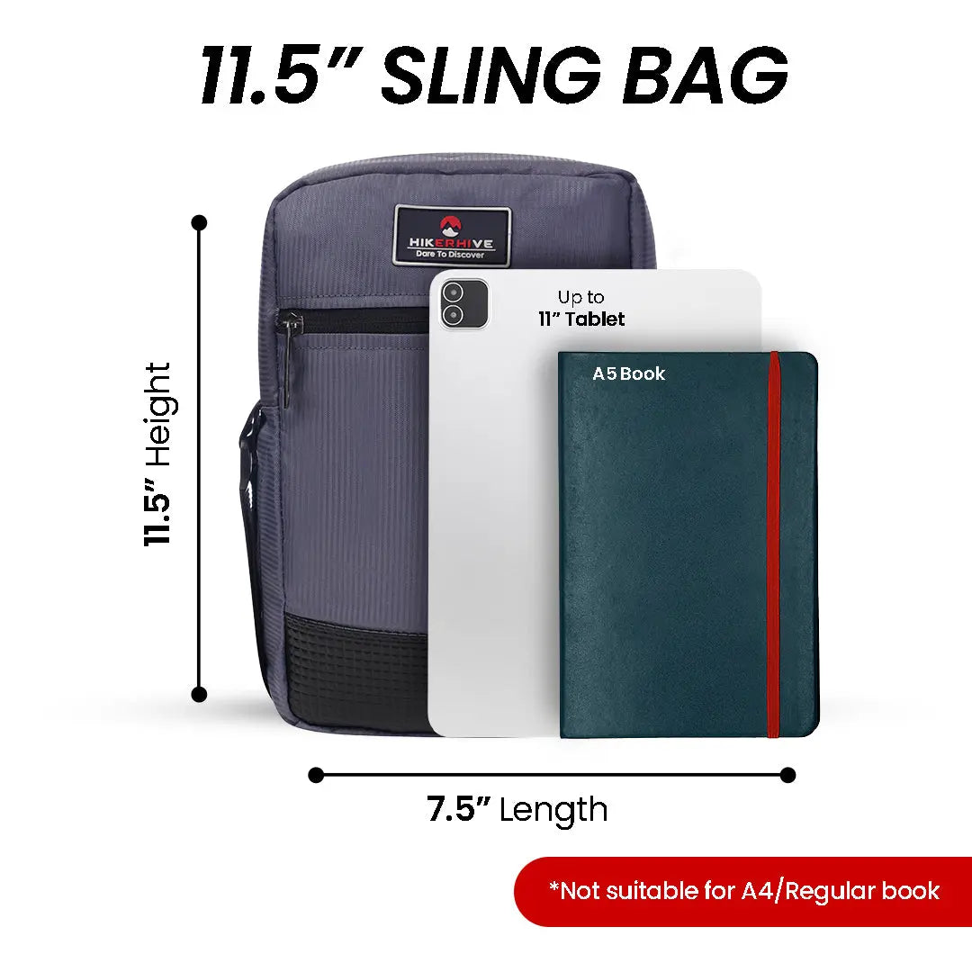 HIKERHIVE 11.5" Unisex Sling Bag,Crossbody Messenger Bag