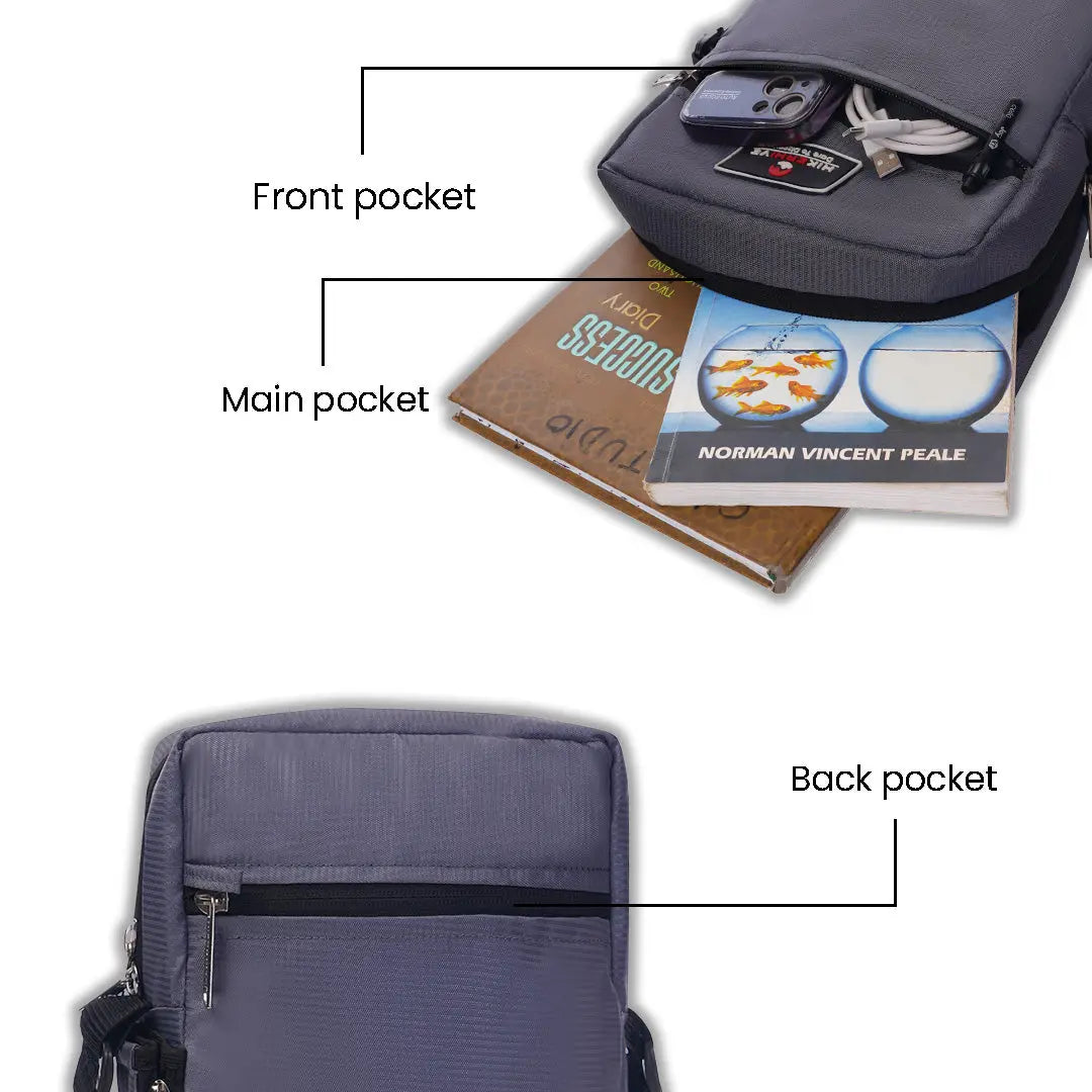 HIKERHIVE 11.5" Unisex Sling Bag,Crossbody Messenger Bag