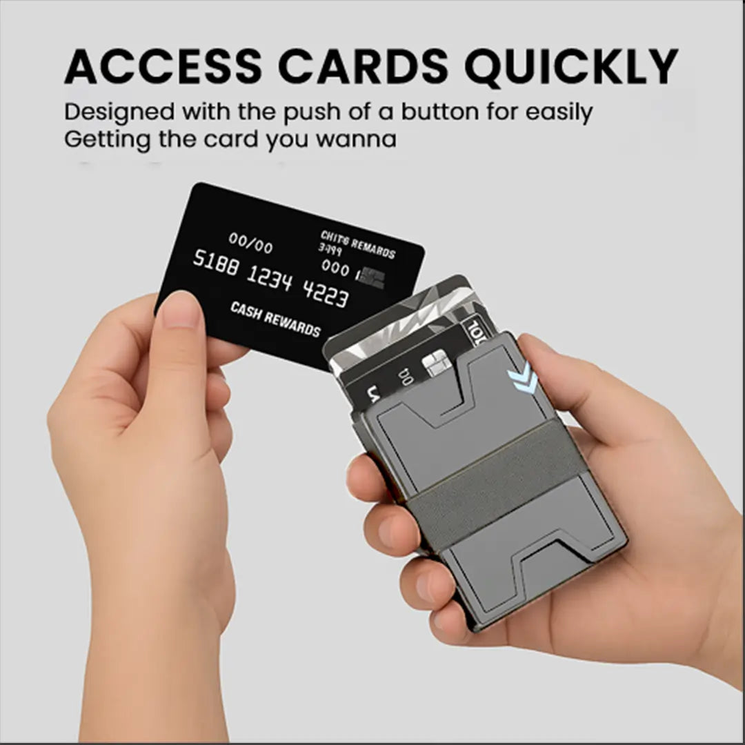 Pop-Up Card Aluminum Metal Wallet HikerHive