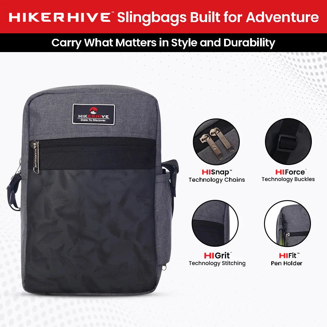 HIKERHIVE 11.5" Adventure Sling Bag for Men & Women
