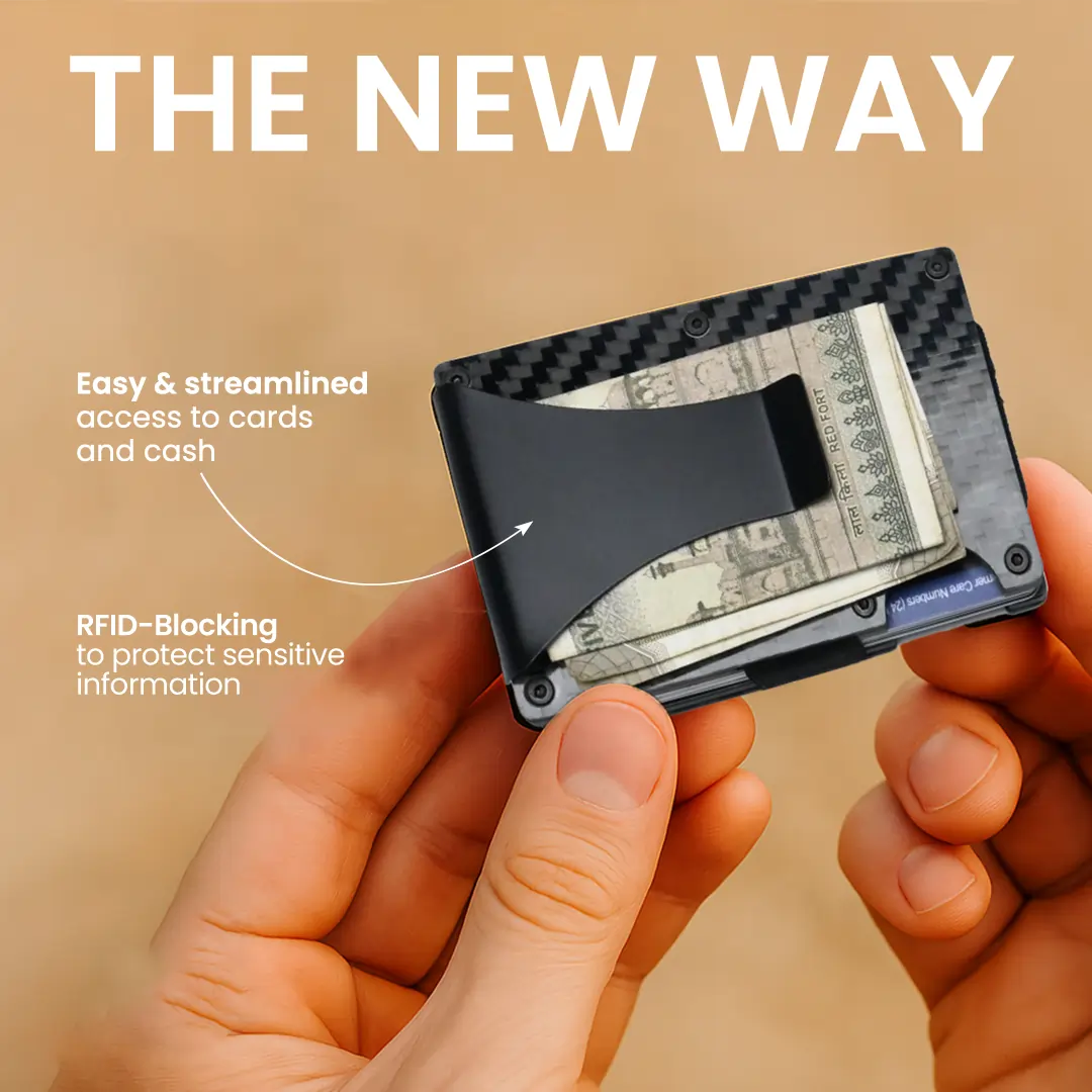 Hive Wallet with Cash Clip (Black Carbon Fiber) HikerHive