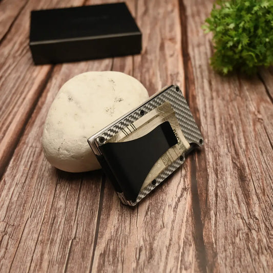 Hive Wallet with Cash Clip (Silver Carbon Fiber) HikerHive