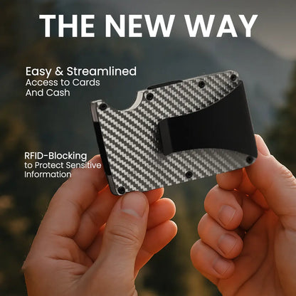 Hive Wallet with Cash Clip (Silver Carbon Fiber) HikerHive