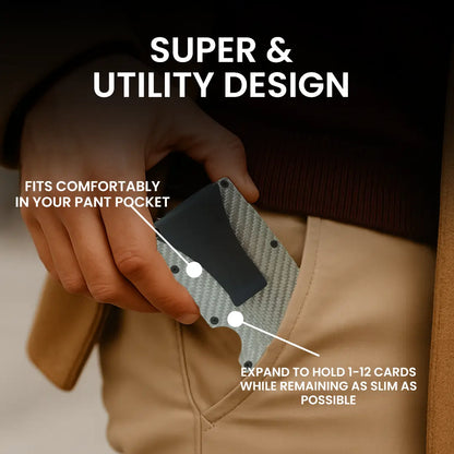 Hive Wallet with Cash Clip (Silver Carbon Fiber) HikerHive